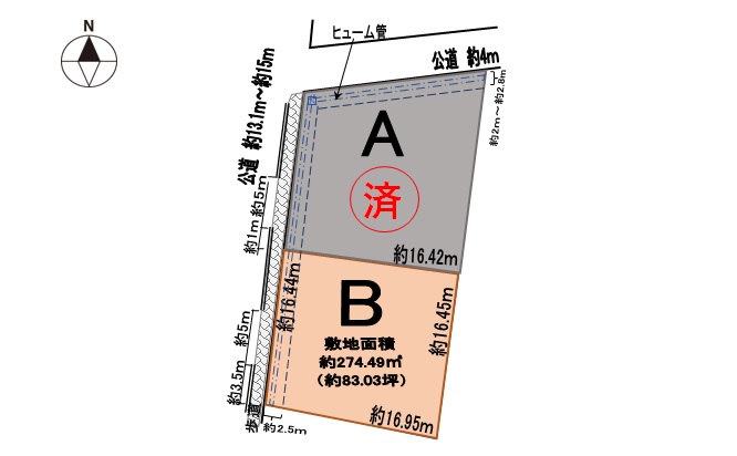 区割図_北方町柱本南3丁目45・46