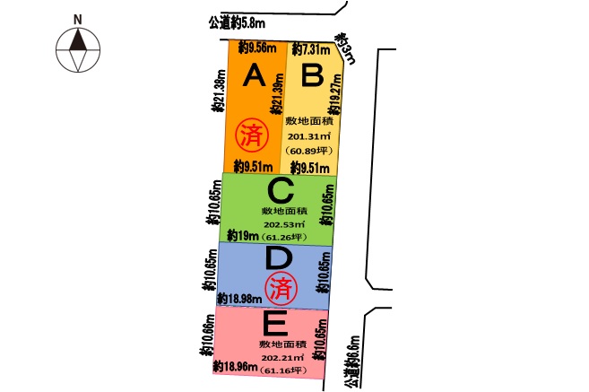 茜部本郷3丁目56_区割り図